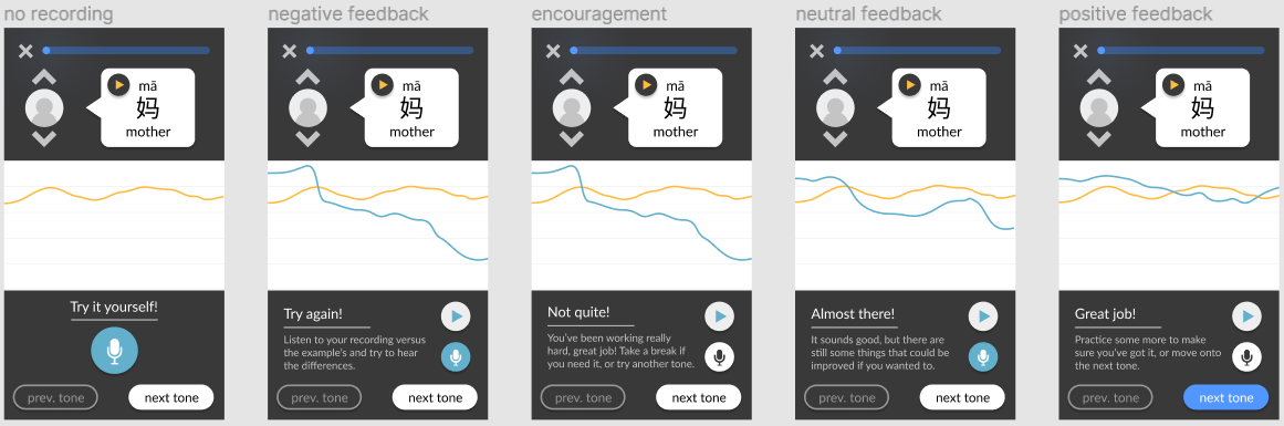 Tonami - mobile wireframe of feedback system