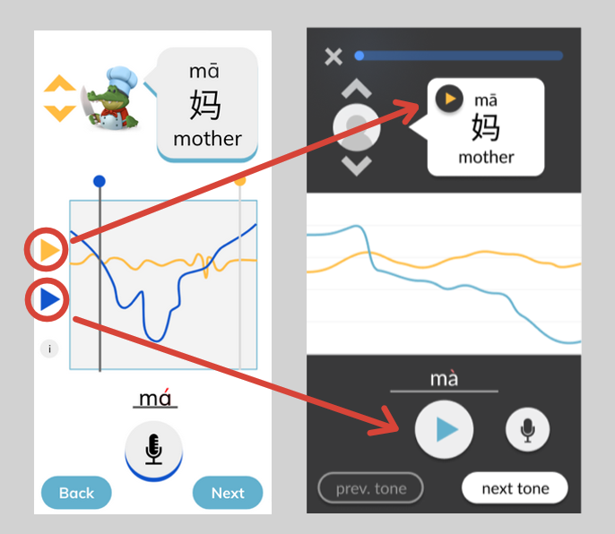 Tonami - placement of the play buttons on the wireframe