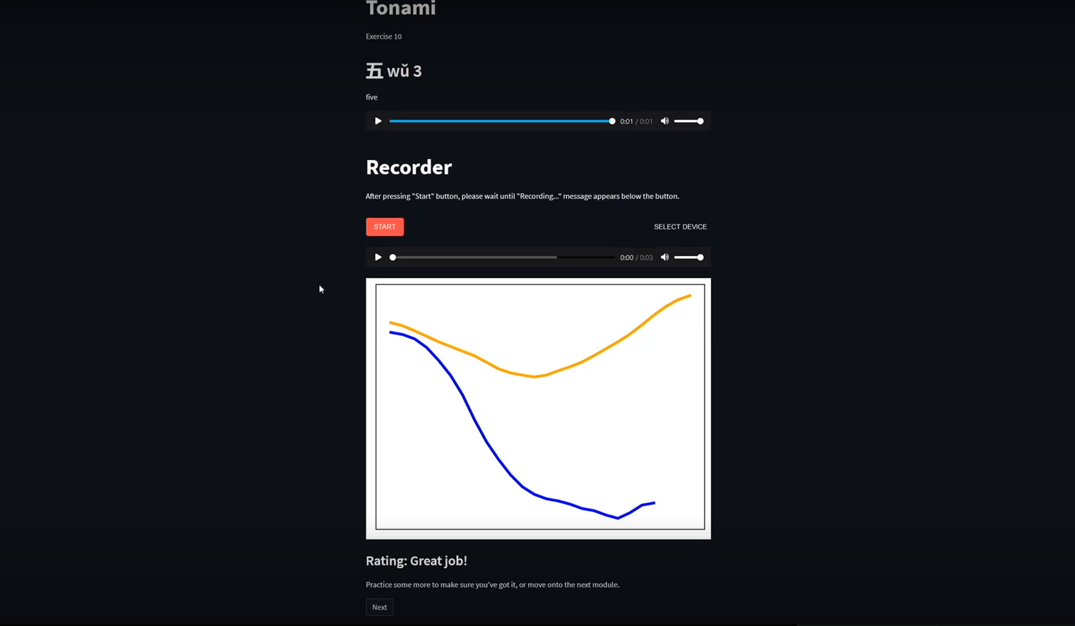 Tonami - software prototype in the form of a web app